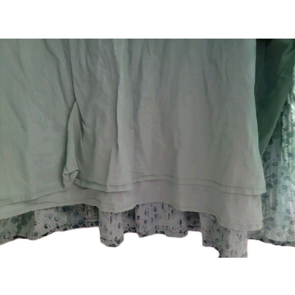 LOFT NWT Plus Size XXL Green Floral Pleated Flounce Mini Dress Spring 2025 - Picture 5 of 8